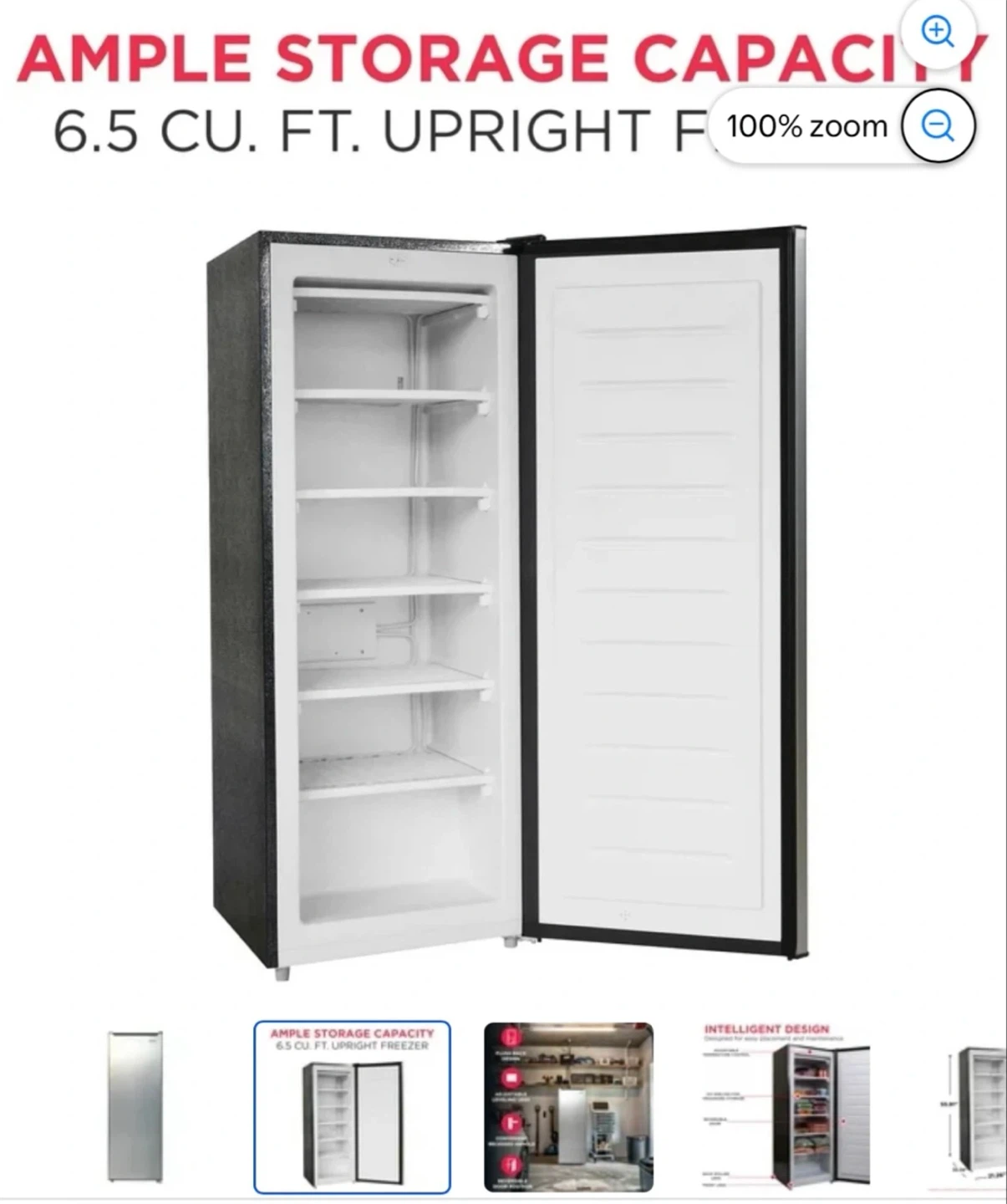 Frigidaire 6.5 Cu. Ft. Upright Freezer - Platinum Silver - photo 2