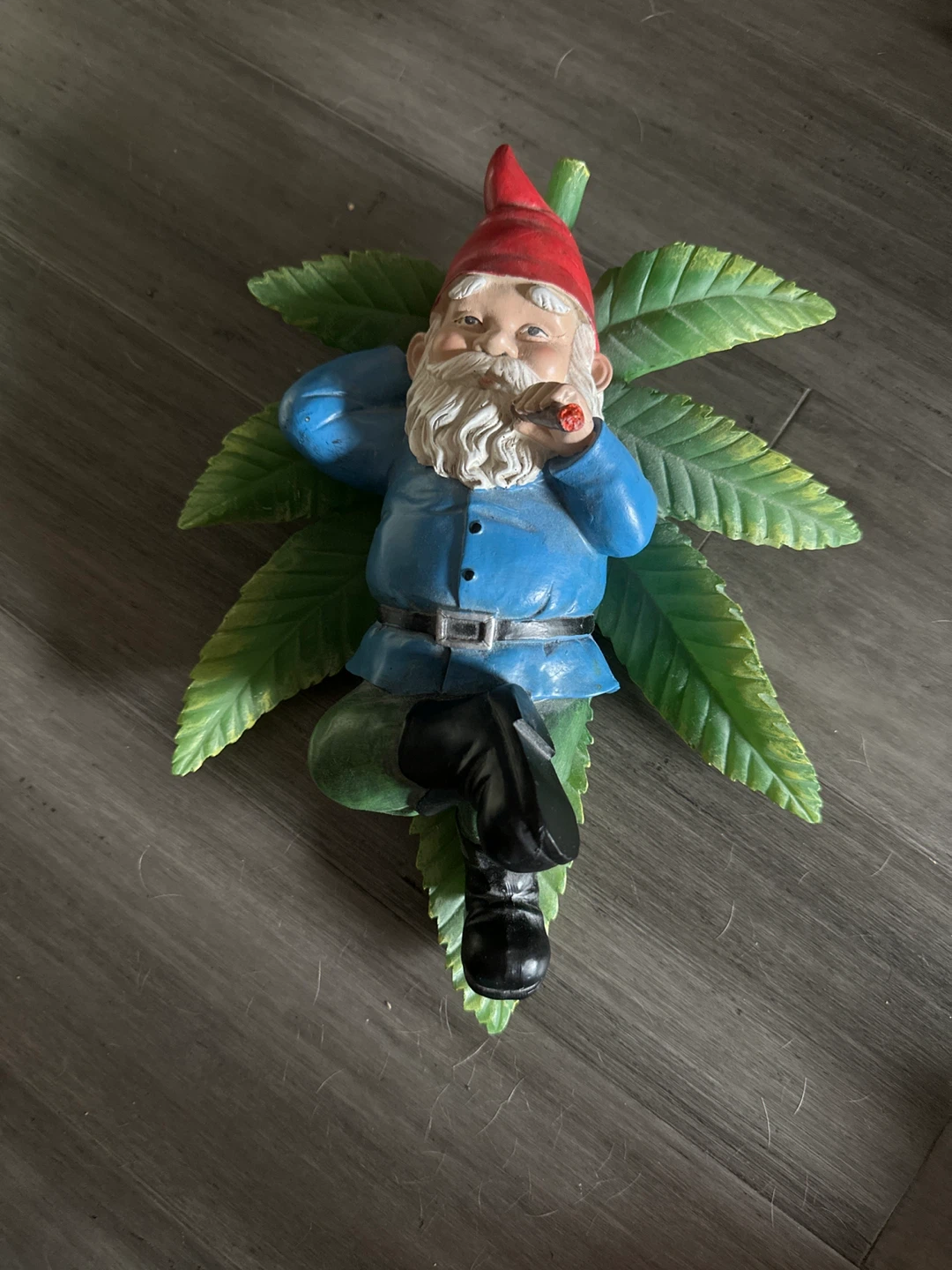 Novelty Gnome Figurine with Cigar