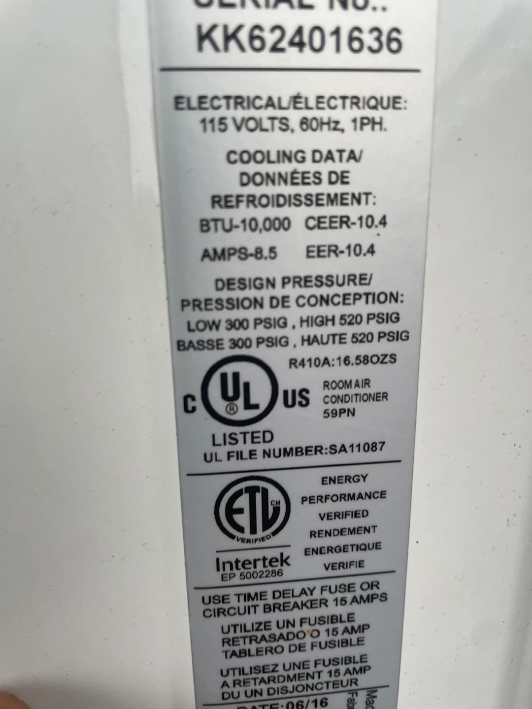 Frigidaire 10,000 BTU  Window Air Conditioner FFRS1022R1 - photo 4