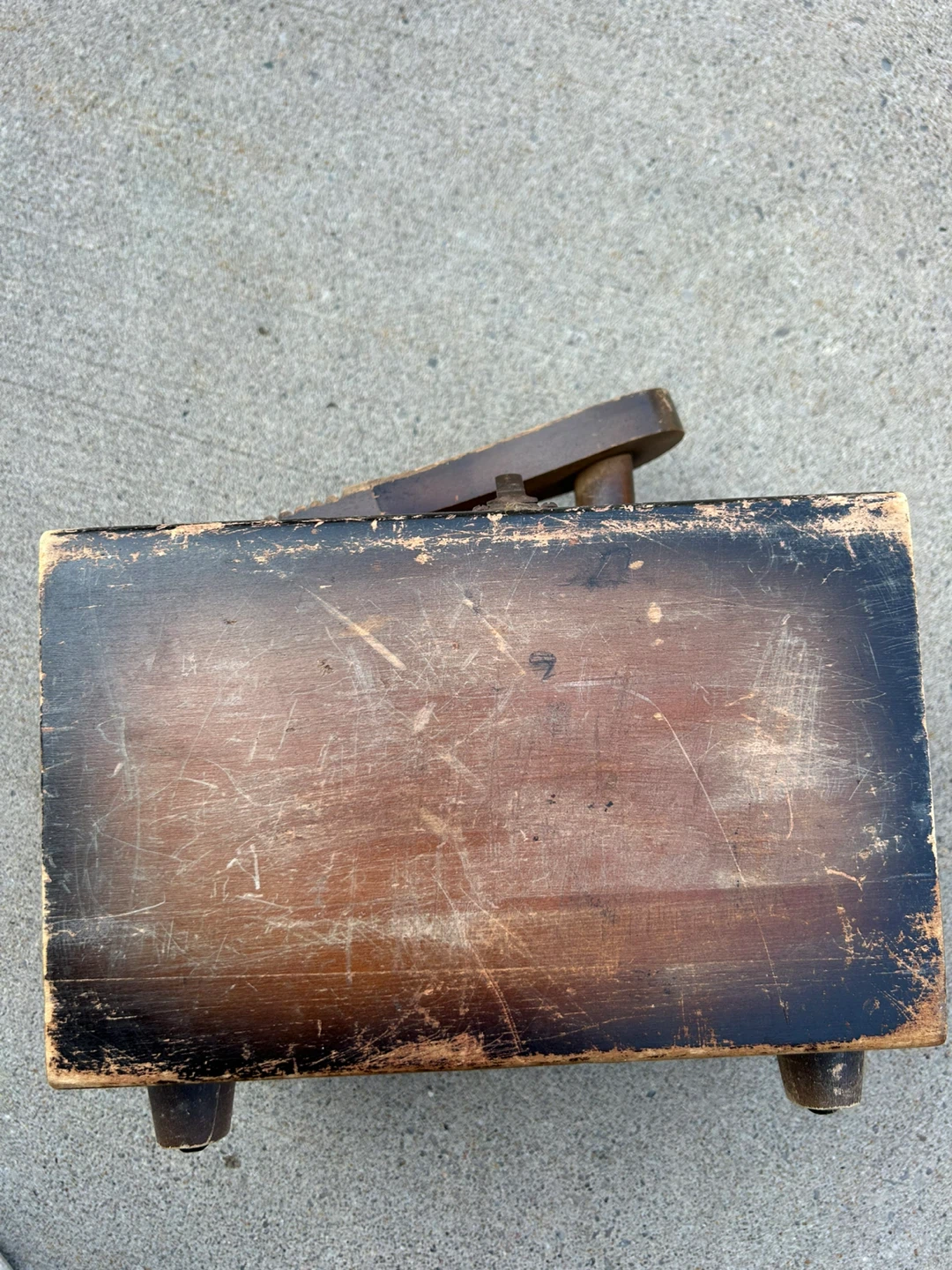 Vintage Wooden Shoe Shine Box with Accessories