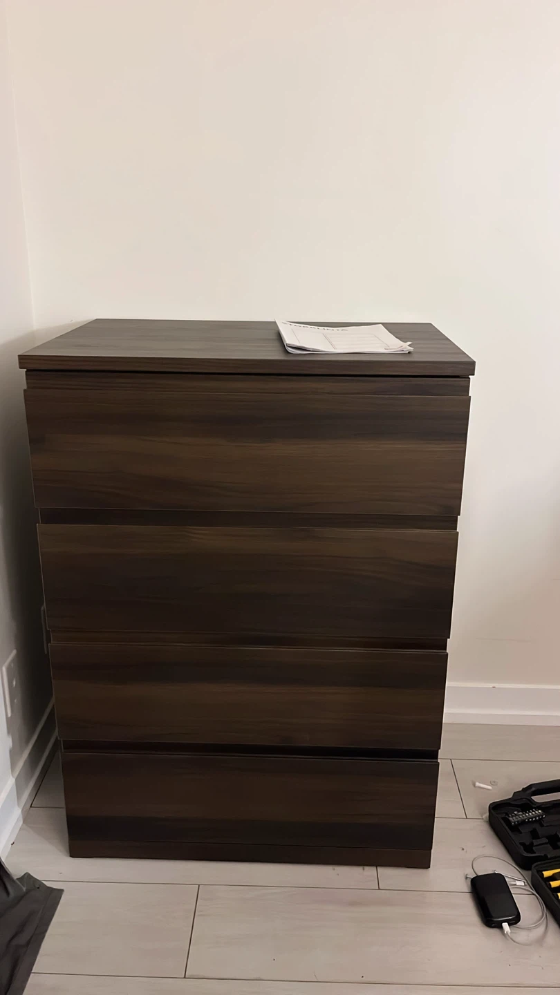 Dark Wood 4-Drawer Dresser