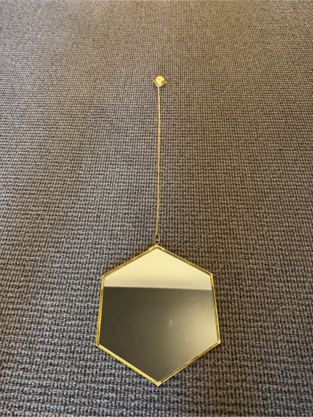 Set of 3 Gold Hexagon Hanging Mirrors - photo 2