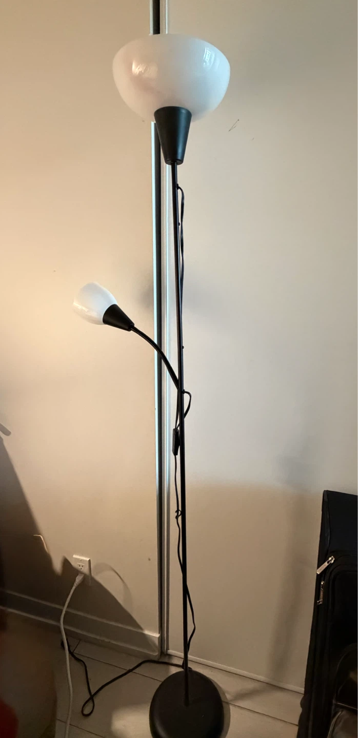 Black Floor Lamp with Reading Light