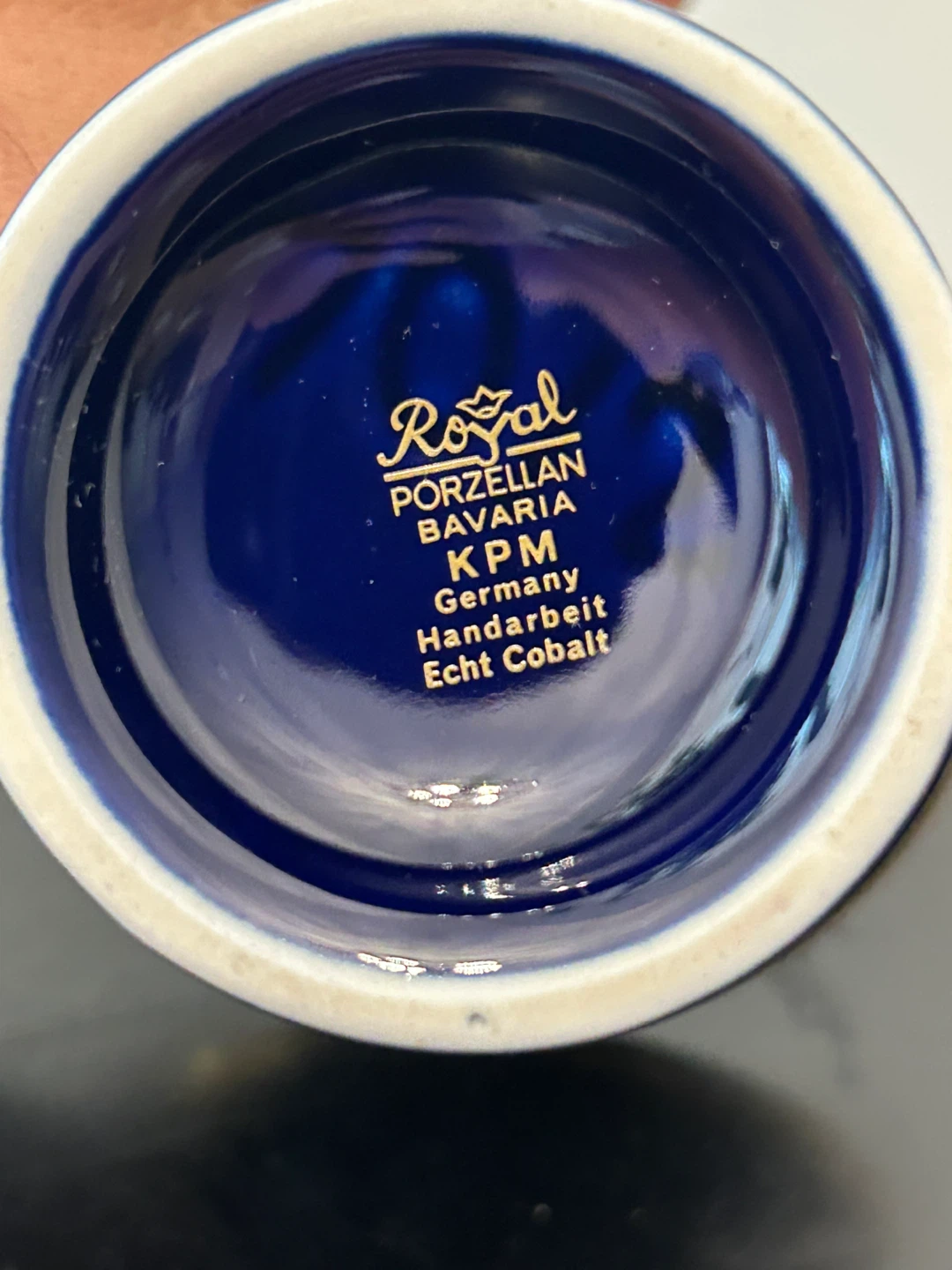Vintage Royal Porzellan KPM Bavaria Cobalt Blue Vase - photo 2