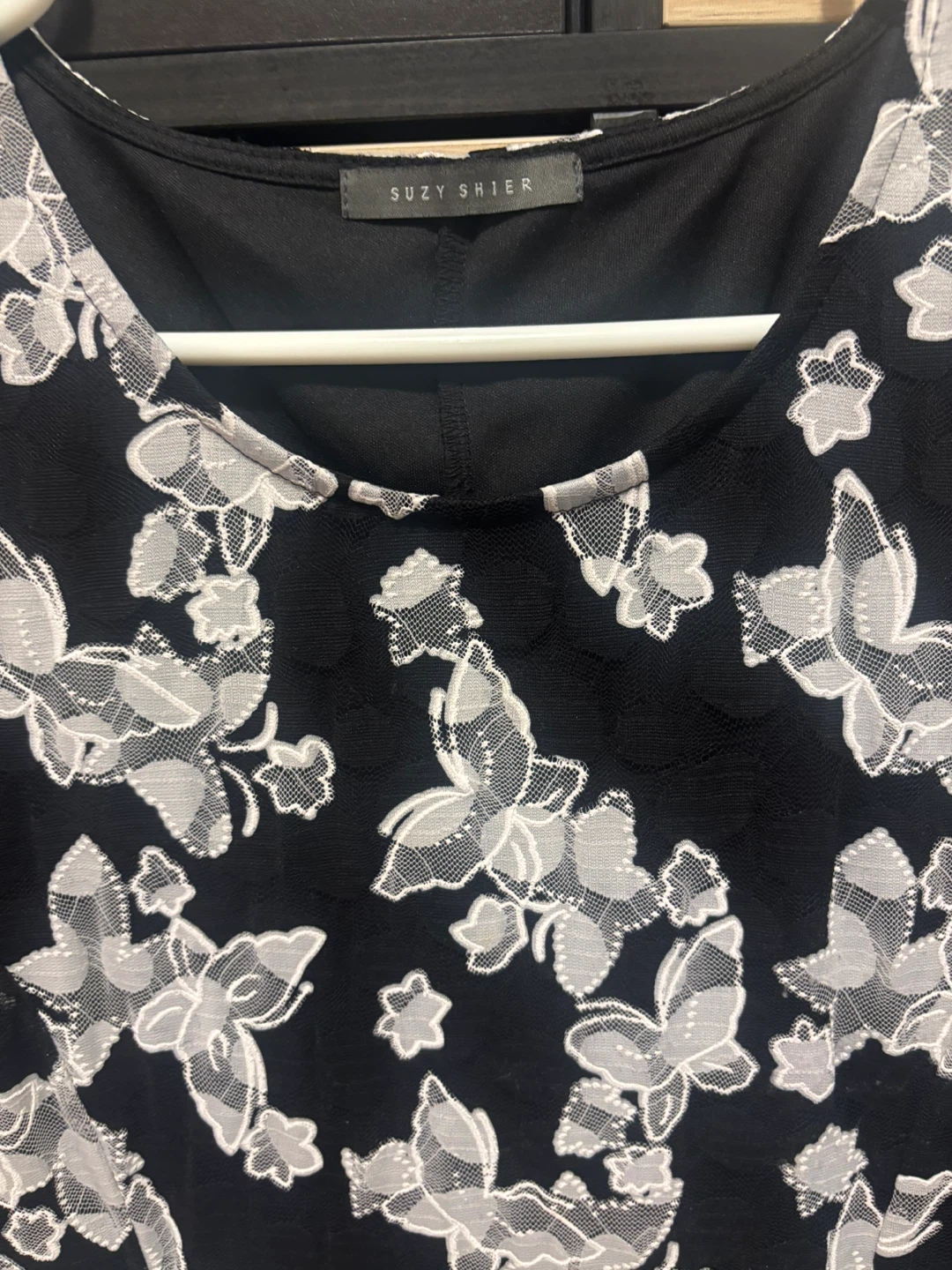 Suzy Shier Black Butterfly Lace Dress - photo 2