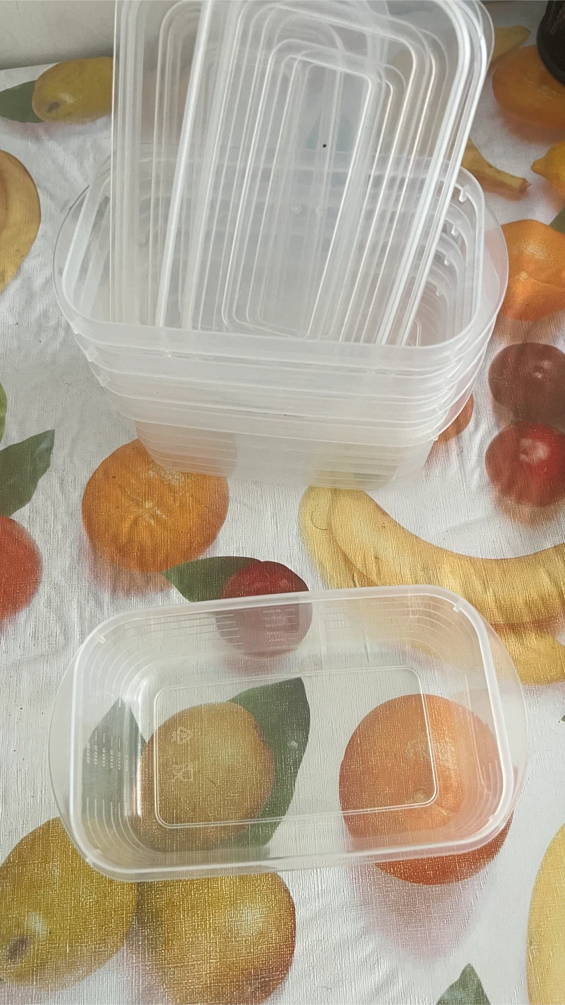 Stack of Clear Plastic Food Containers