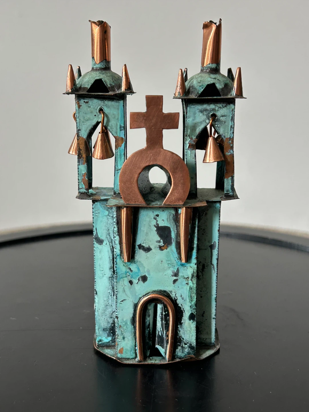 Peruvian Folk Art Patinated Copper Cathedral  – Handmade