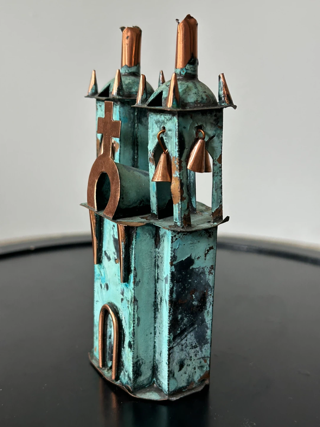 Peruvian Folk Art Patinated Copper Cathedral  – Handmade - photo 3