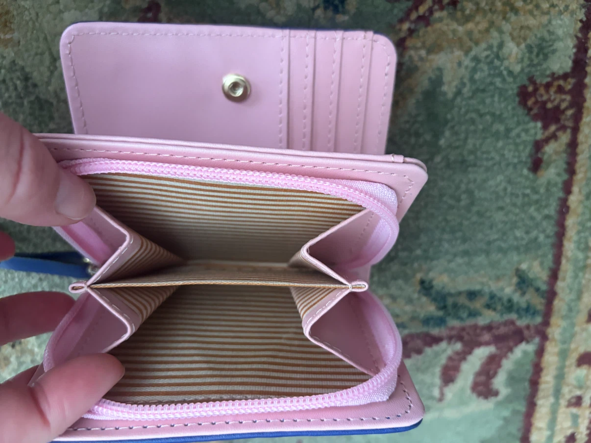 New Bifold Cute 3 Cat Zipeer Clutch Wallet - Navy Blue - photo 5