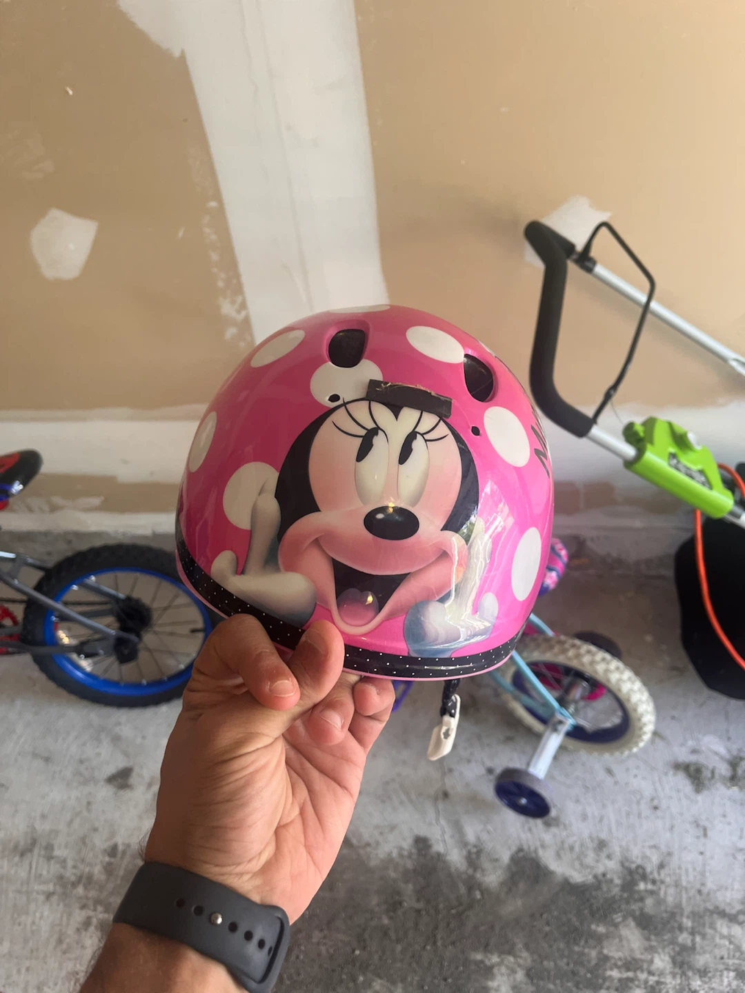 Kids Bicycle and Minnie Mouse Helmet