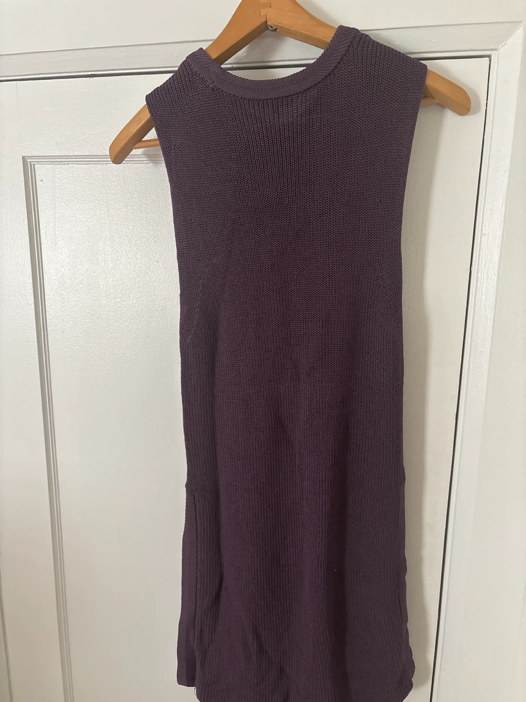 Wilfred Sleeveless Knit Tunic Top - Plum - Size S - photo 4