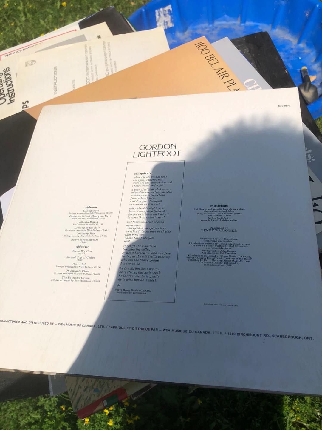 Gordon Lightfoot Don Quixote Vinyl Record - photo 2
