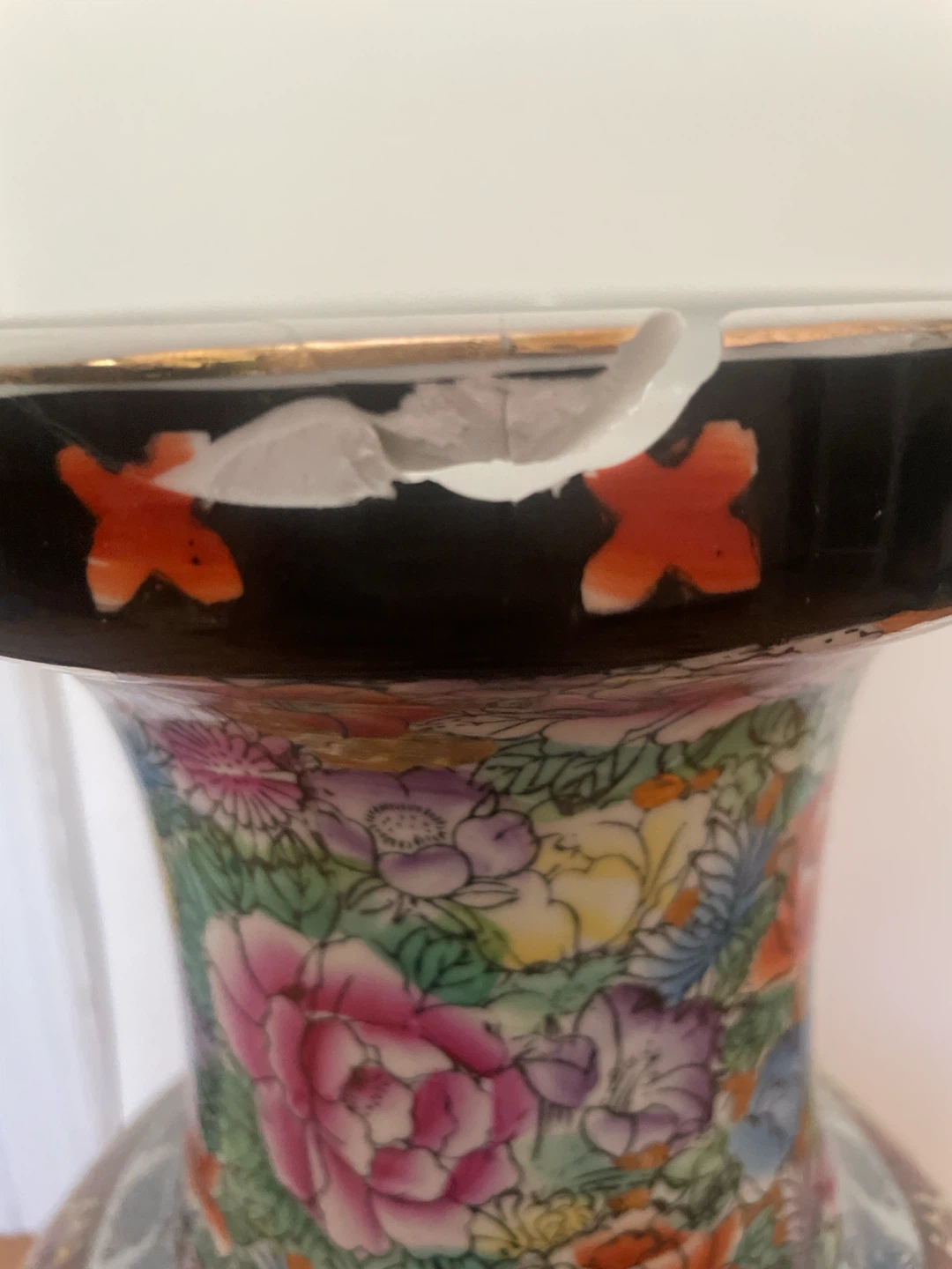 Large Decorative Ceramic Vase - Floral & Peacock Design - photo 3