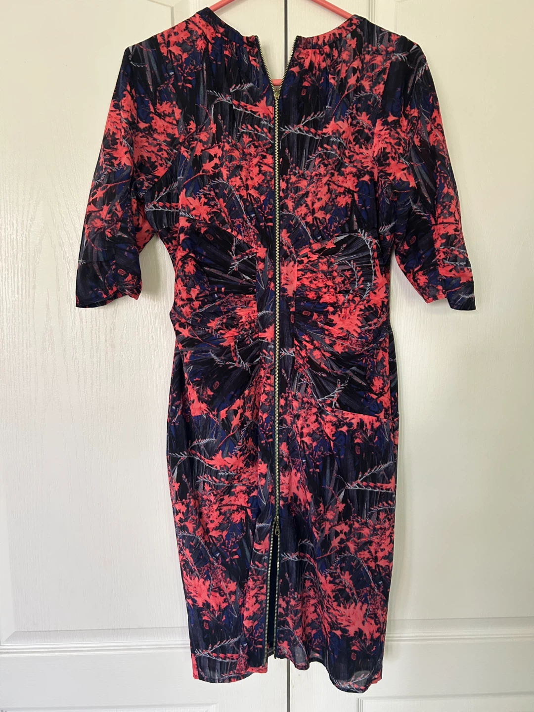 British brand Whistles Floral Print Ruched Midi Dress - photo 2