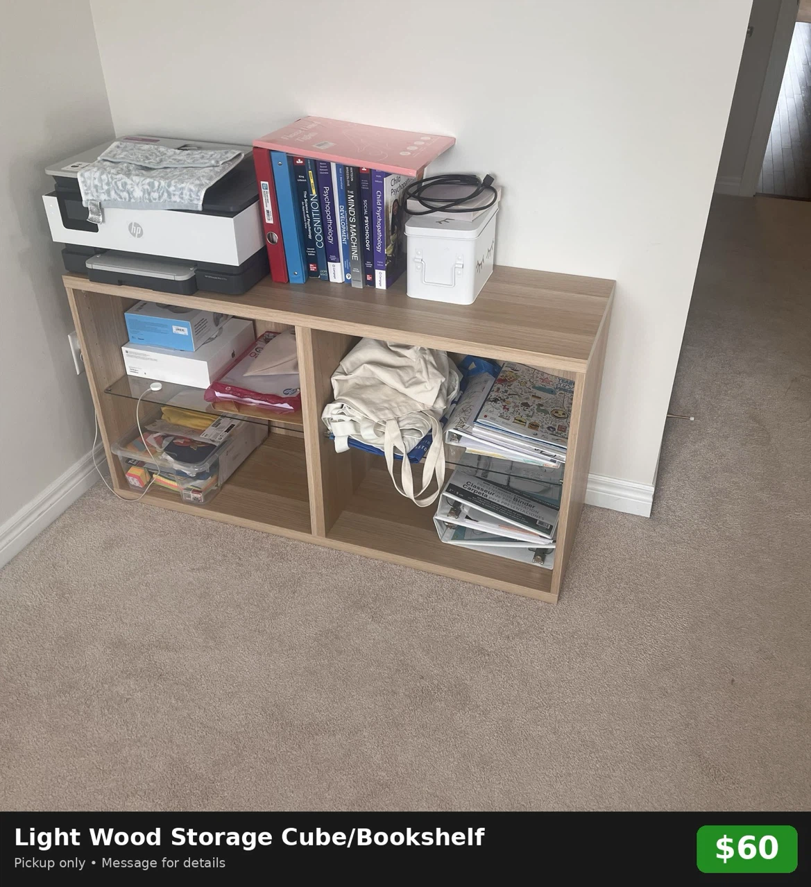 Light Wood Storage Cube/Bookshelf