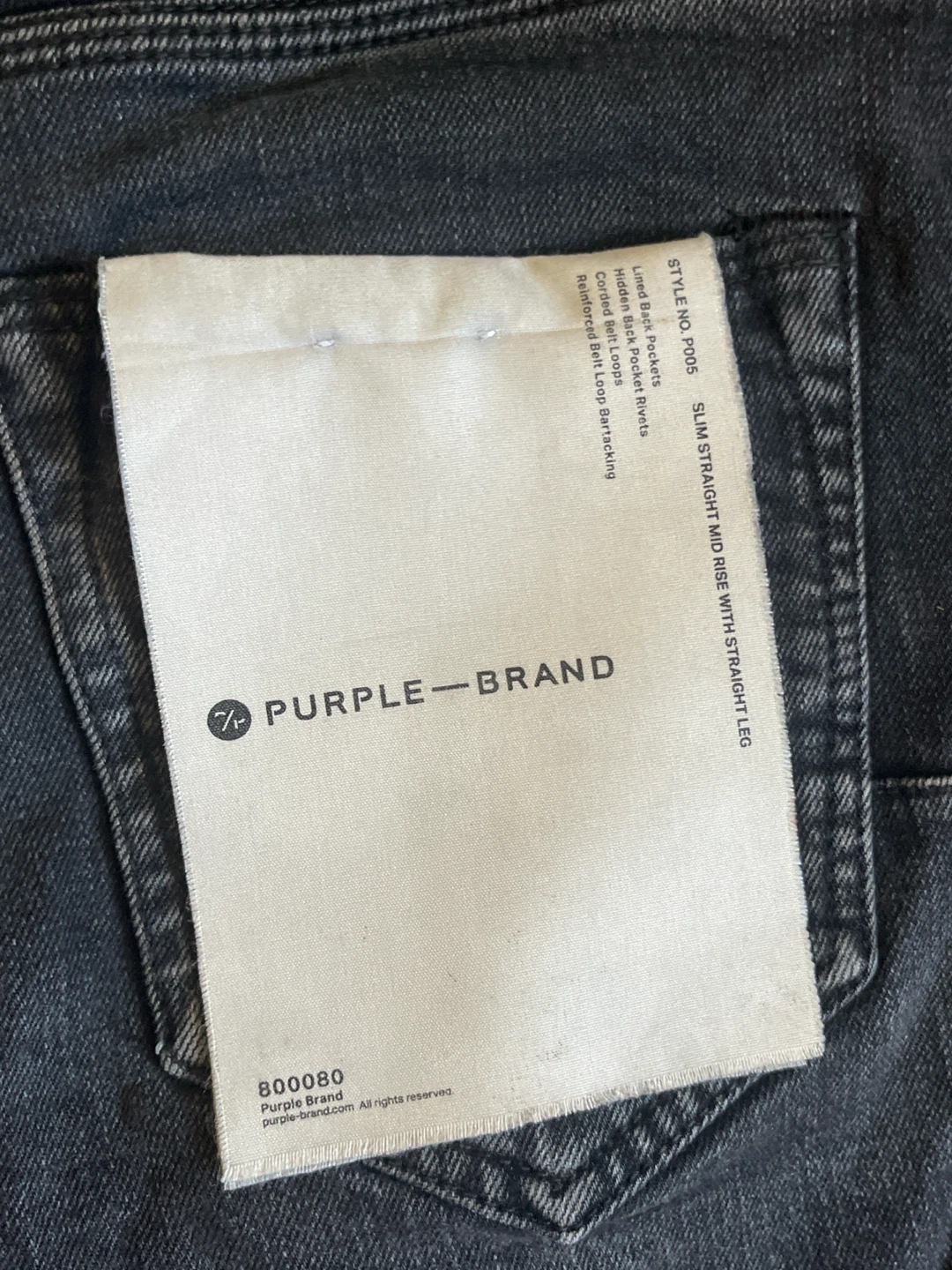 Purple Brand Slim Straight Mid Rise Jeans