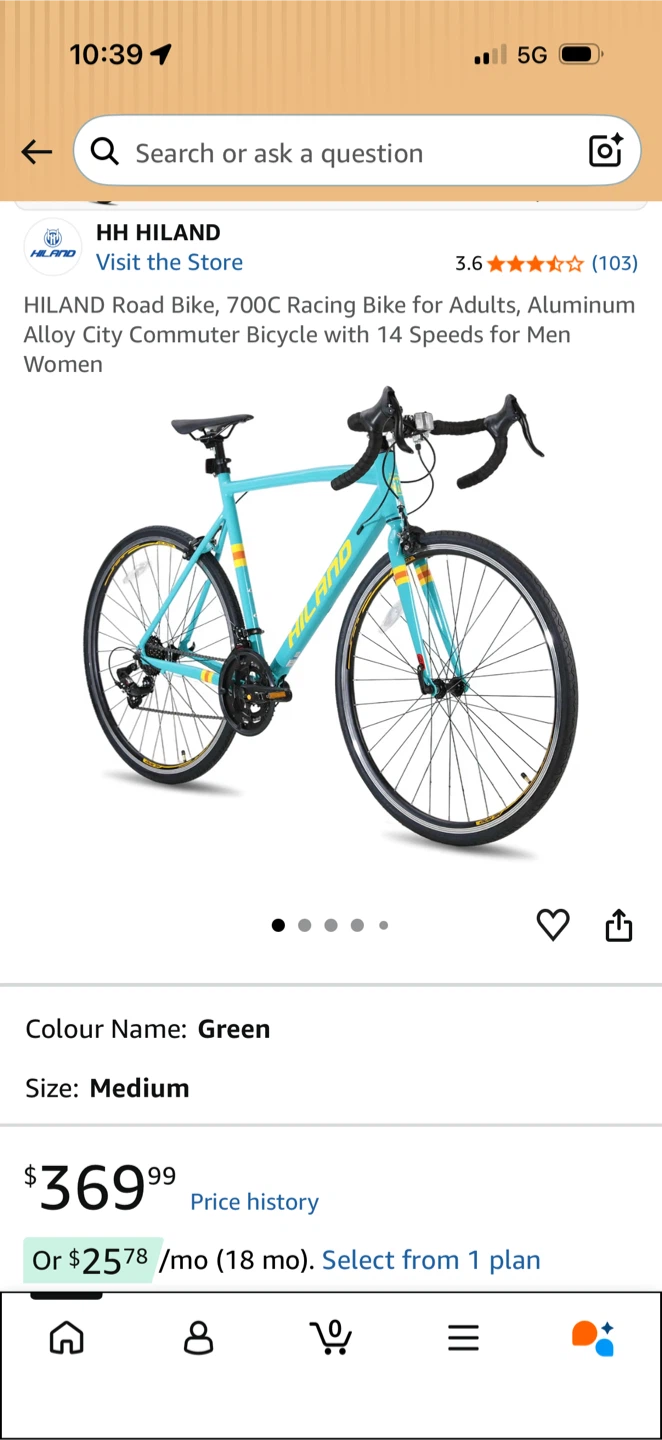 HILAND Road Bike, 700C Racing Bike - Medium, Green - photo 3