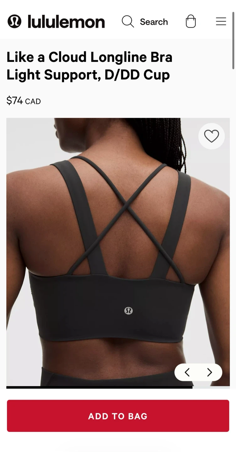 Lululemon Like a Cloud Longline Bra D/DD Cup
