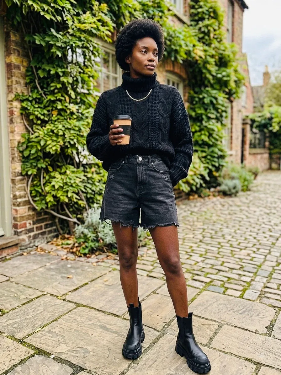 Black Denim short