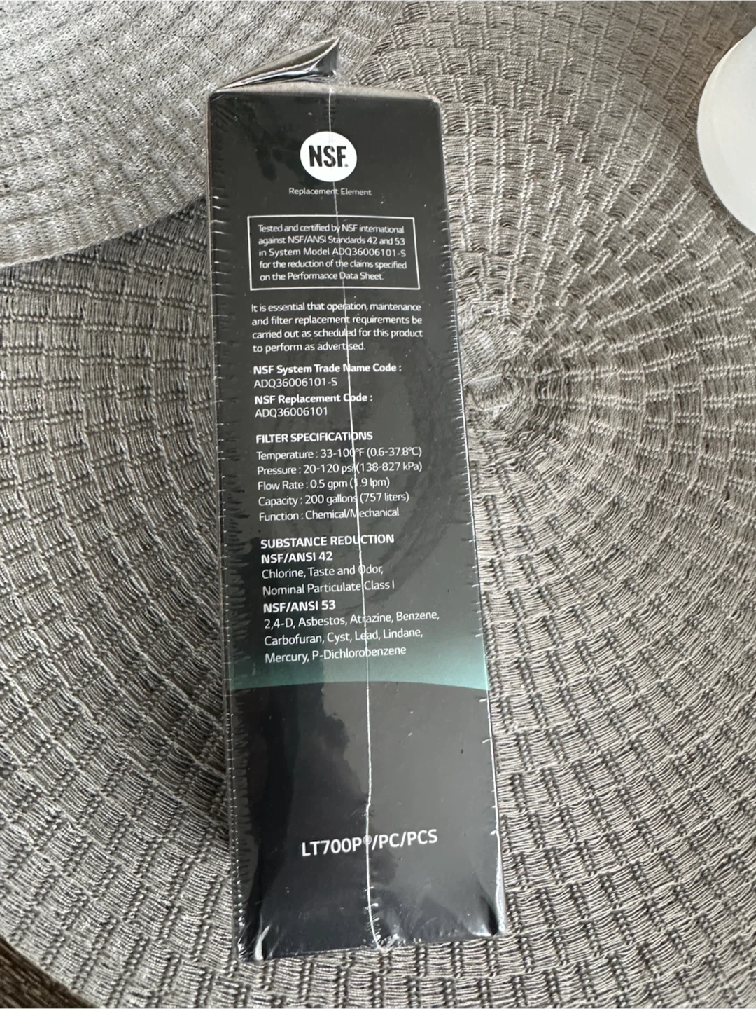LG Water Filter Replacement Cartridge LT700P/PC/PCS - photo 2