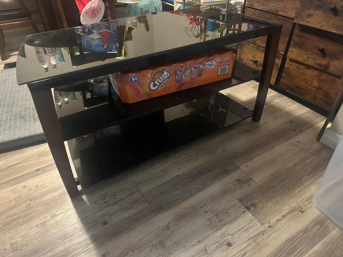 Glass Top Entertainment Stand