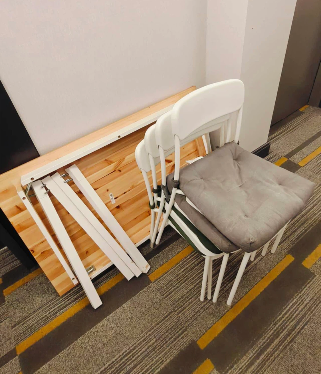 IKEA Dining Table Set with 4 Chairs and Cushions
