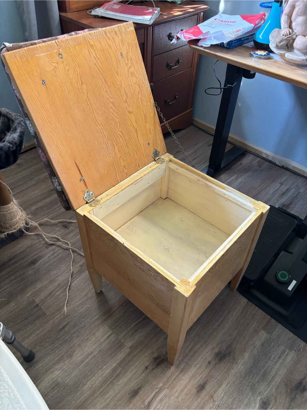 Wooden storage bench/stool - photo 2