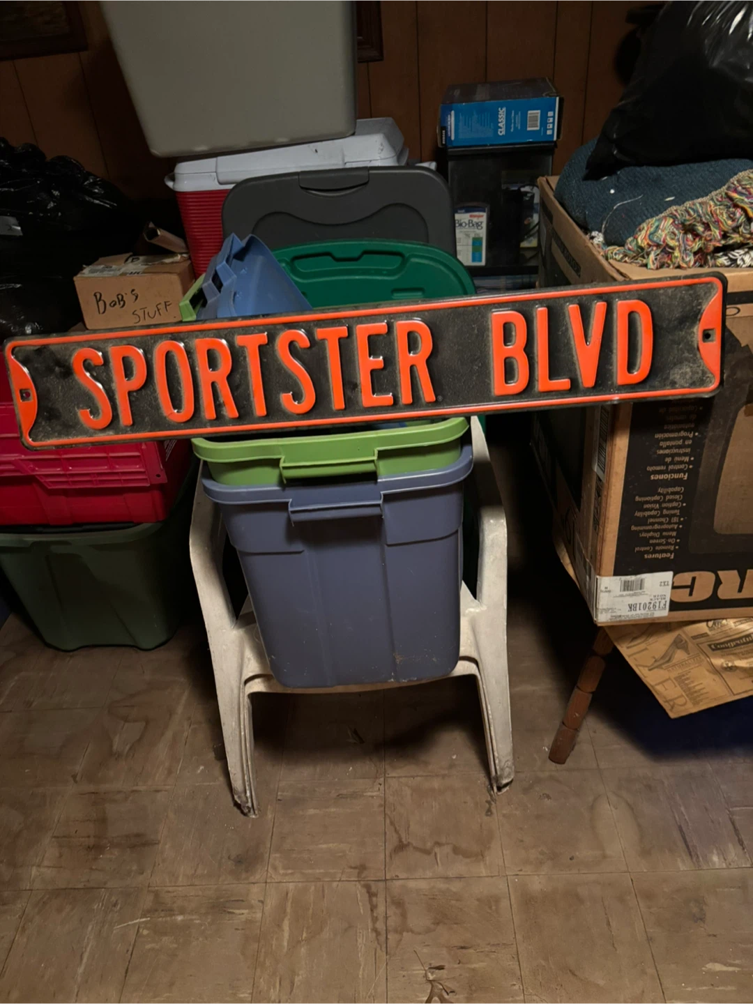 Metal sign.  Sportster blvd