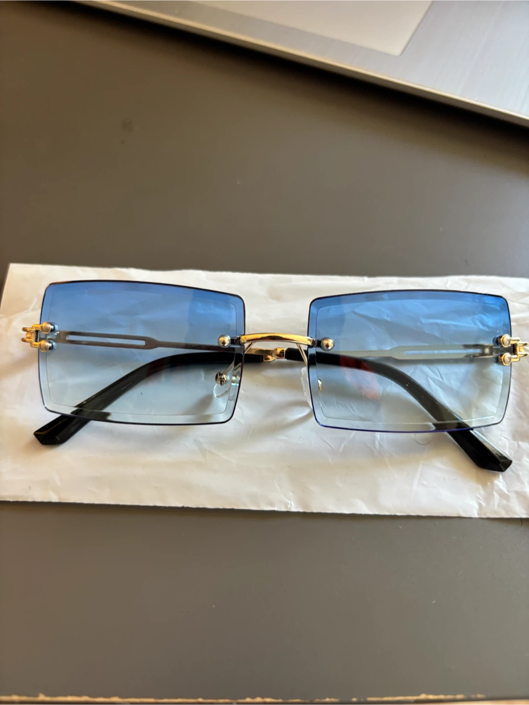 Rimless Blue Gradient Sunglasses - photo 2
