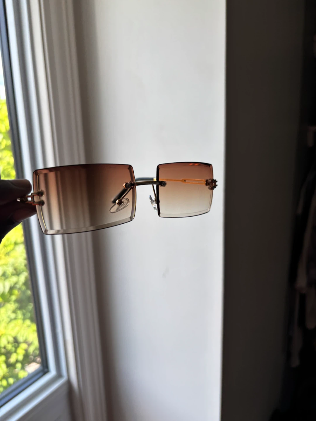 Rimless Gradient Brown Sunglasses - photo 2