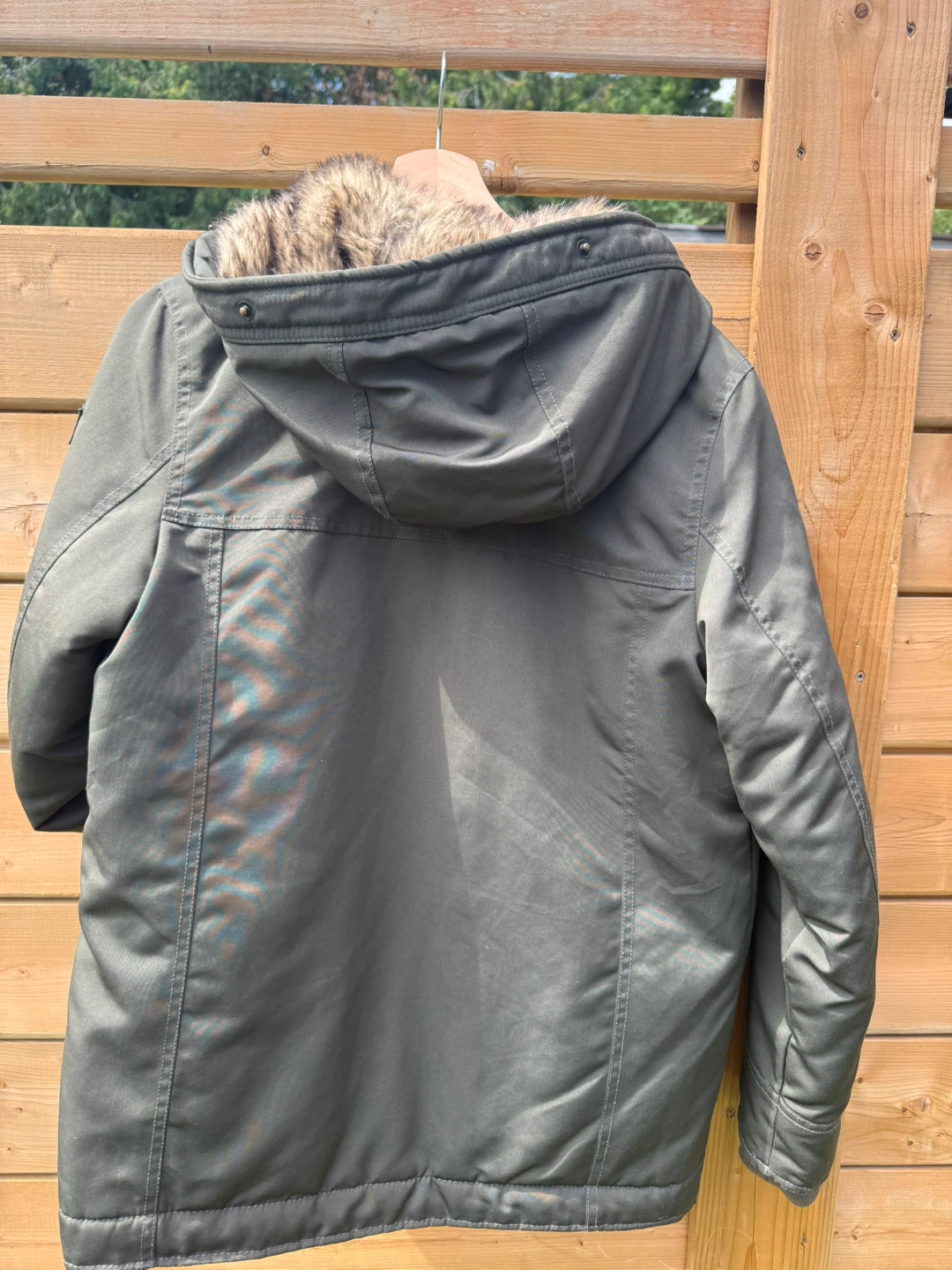 Abercrombie Kids Green Fur-Lined Parka Jacket - photo 5