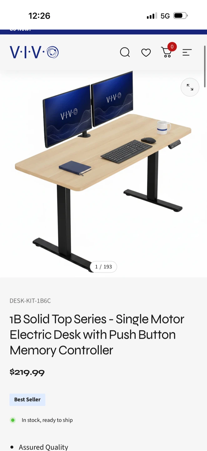 VIVO Electric Height Adjustable Standing Desk - photo 2