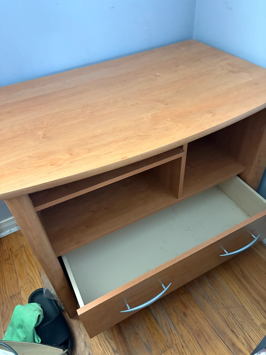 Wooden TV Stand with Drawer - photo 2