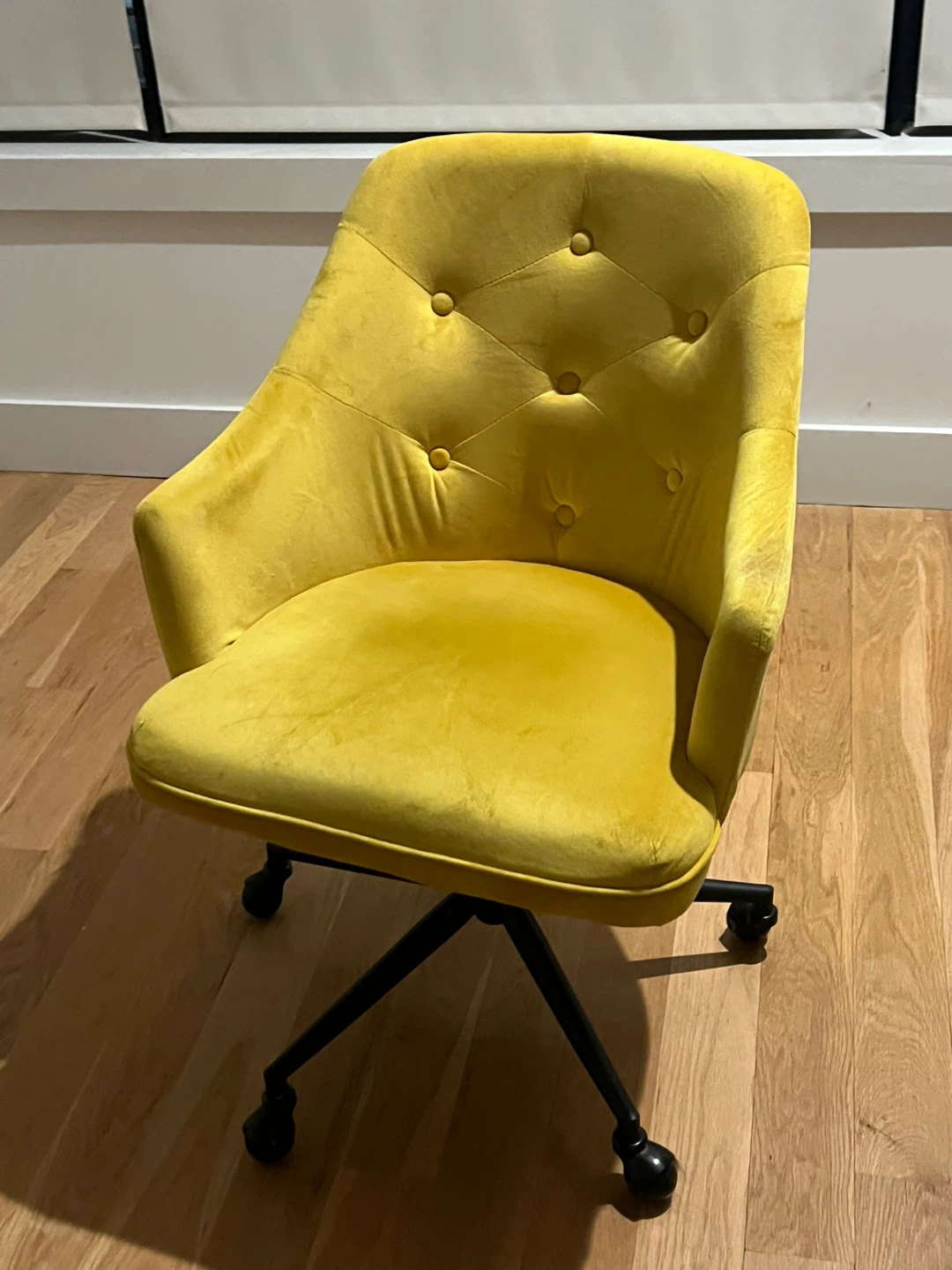 Yellow Velvet Office Chair