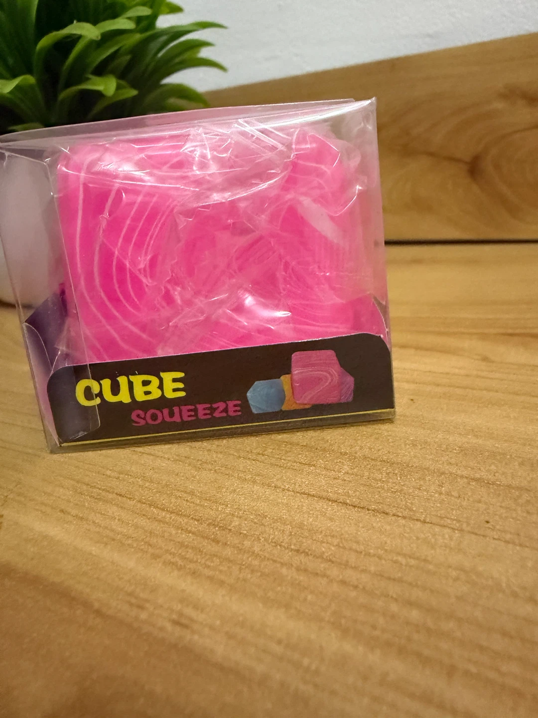 Cube Squeeze Sensory Toy - Pink Swirl