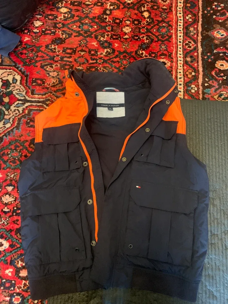 Tommy Hilfiger Vest - Navy/Orange S/P