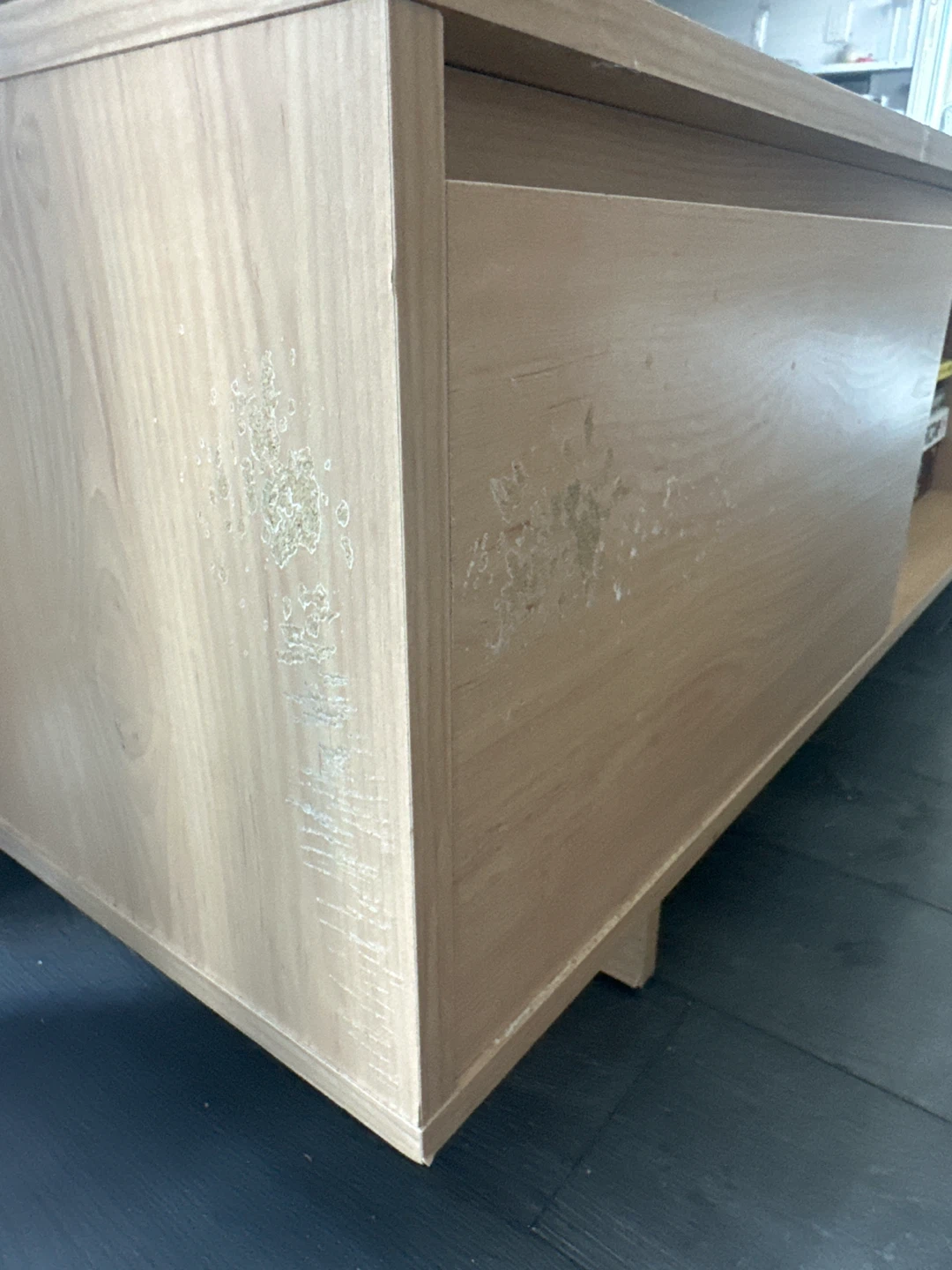 Light Oak Media Console Table with Storage - photo 2