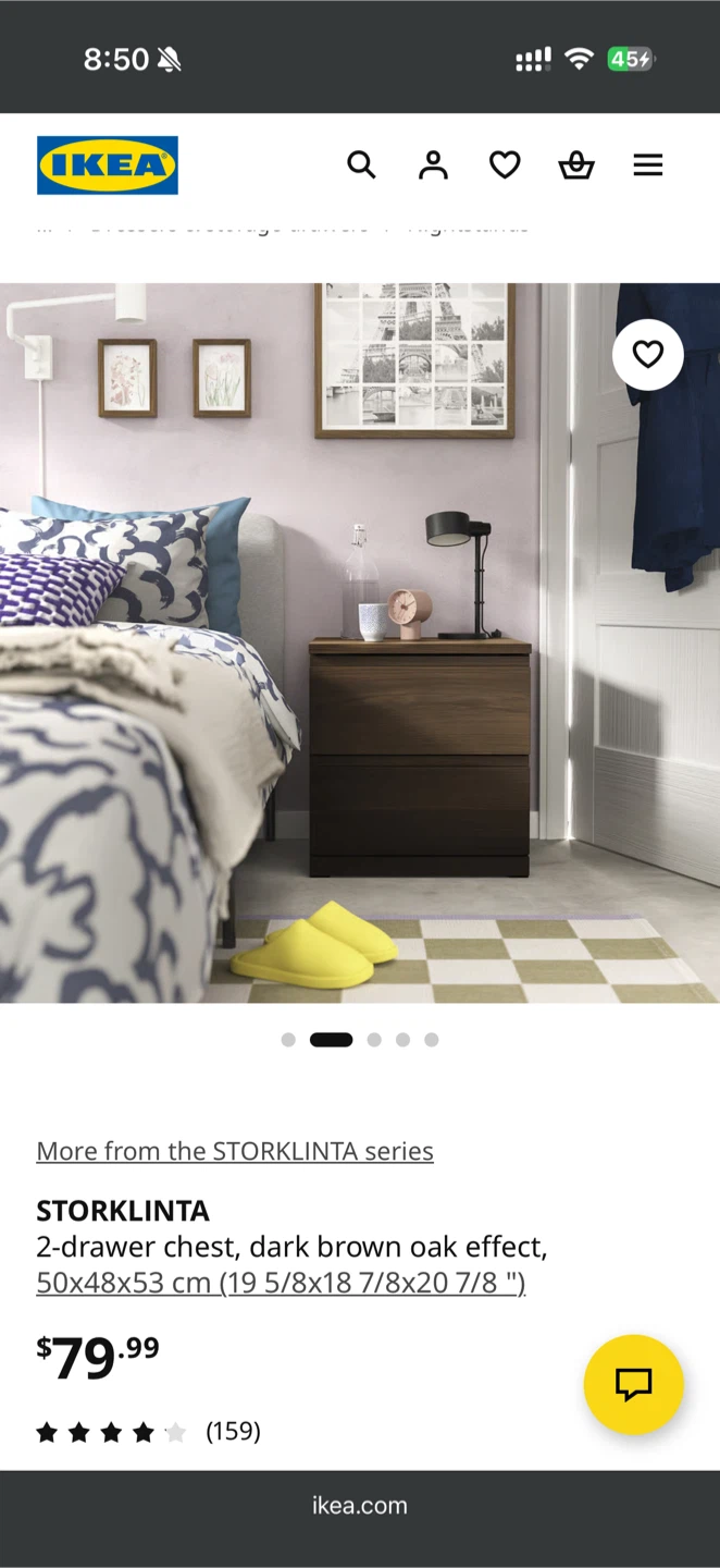 2x IKEA STORKLINTA 2-Drawer Chest