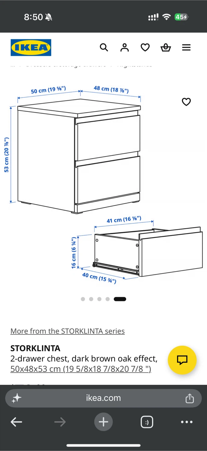 2x IKEA STORKLINTA 2-Drawer Chest - photo 3