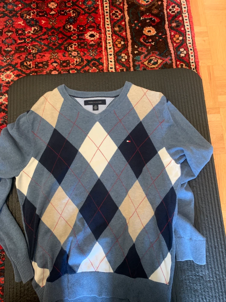 Tommy Hilfiger Argyle V-Neck Sweater