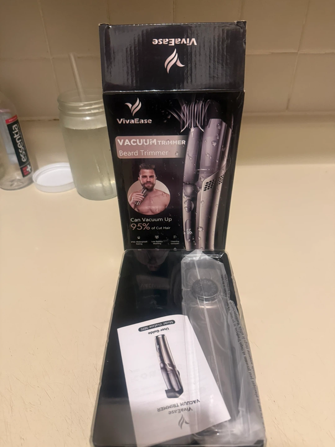 Vacuum Beard clipper buzzer hair Trimmer - Black - photo 2