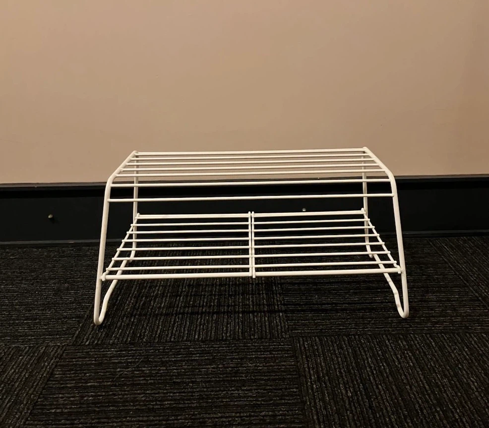 White Metal 2-Tier Shoe Rack - photo 3