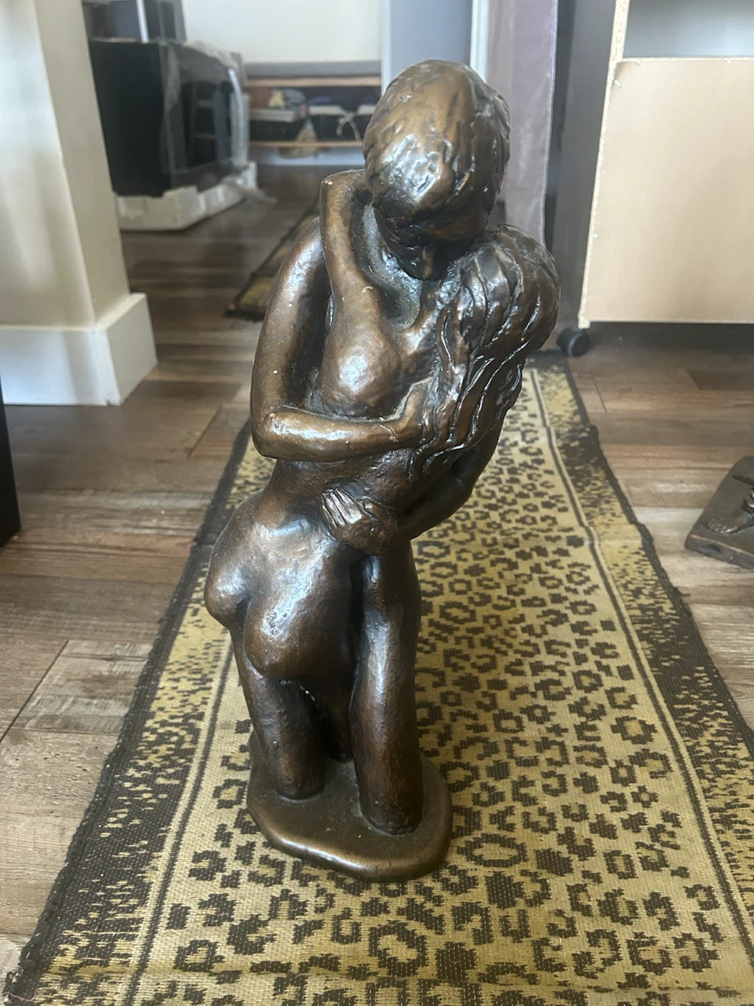 Bronze Sculpture of Embracing Couple