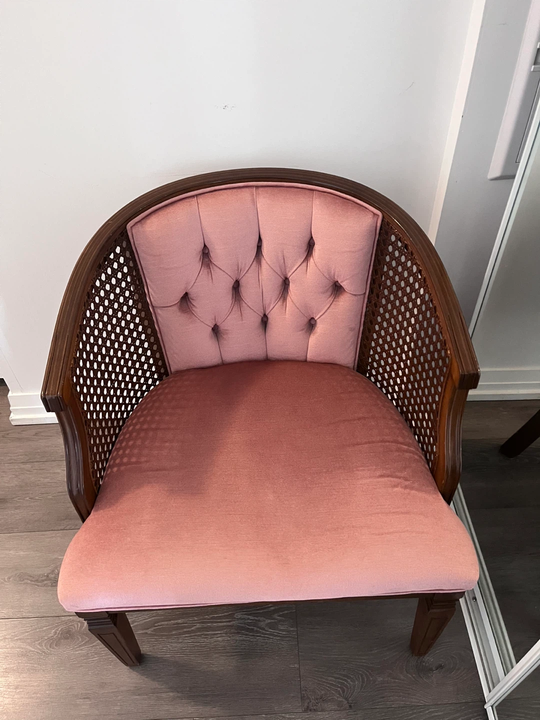 Elegant Blush Pink Cane Accent Chairs – Set of 2 - photo 3
