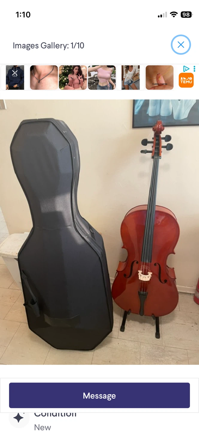 Cello NEW 4/4 Spruce/Maple. NEW Hard Travel case. NEW soft case.