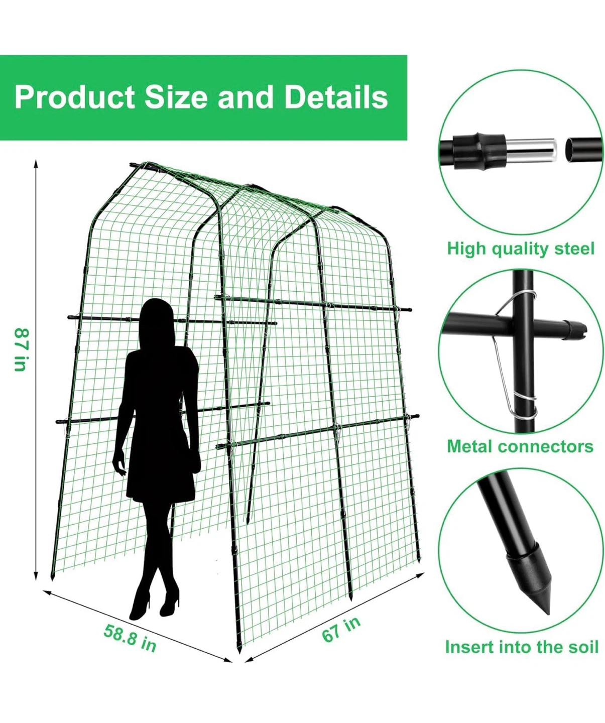 87 Inch Tall Garden Arch Trellis for Plant Climbing 87T - photo 3