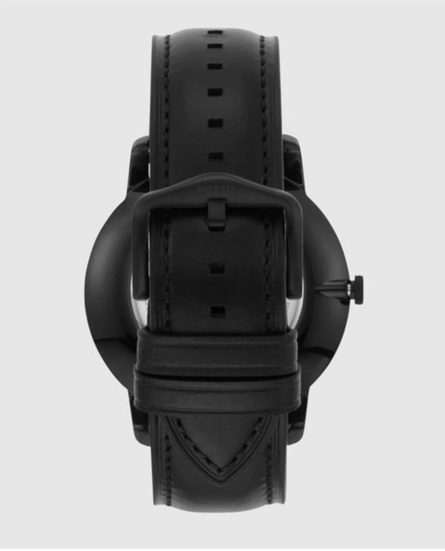 Fossil Minimalist Black Leather Strap Watch Brand New - photo 3