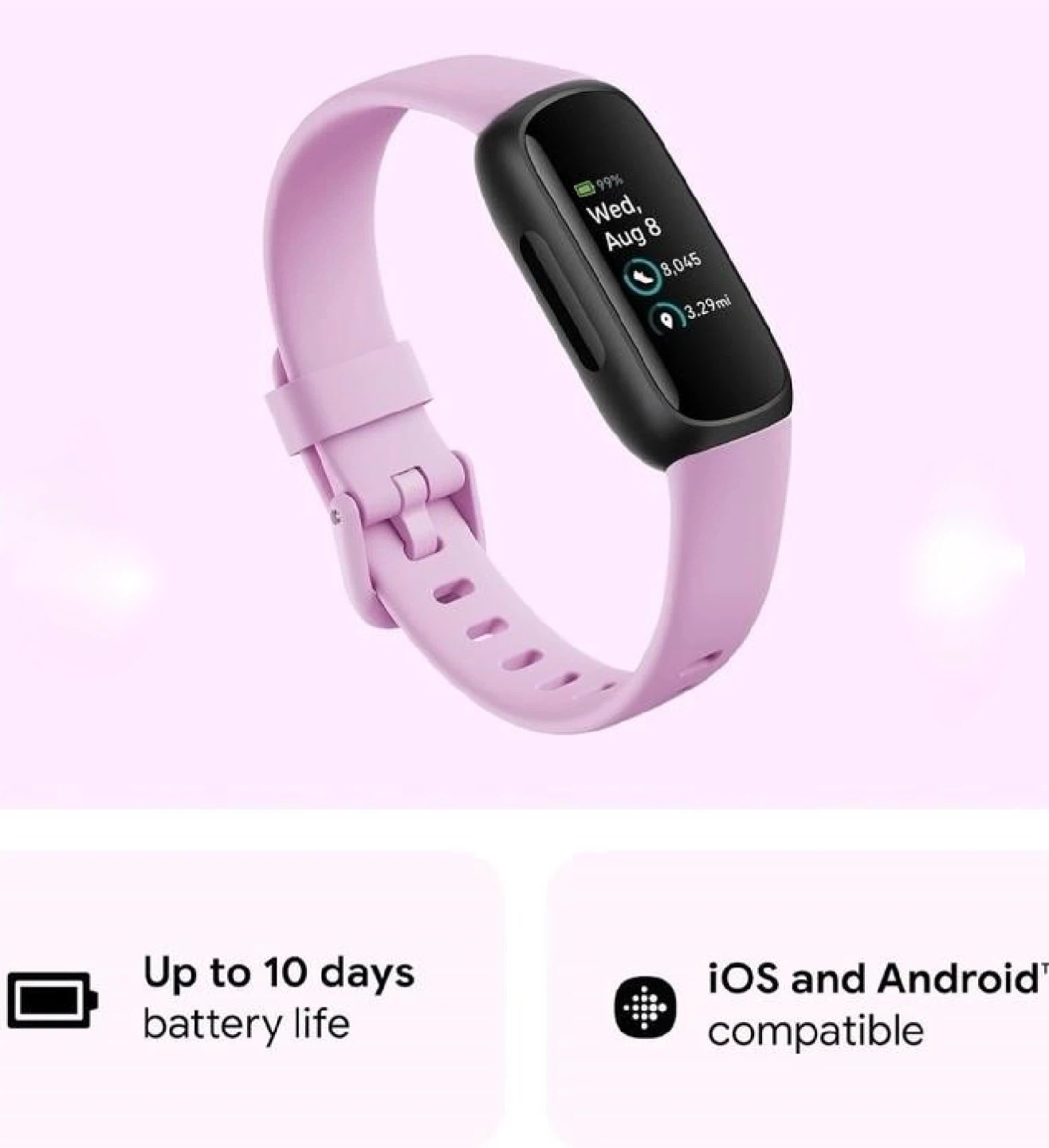 Fitbit Inspire 3 Fitness Tracker - Soft Lavender