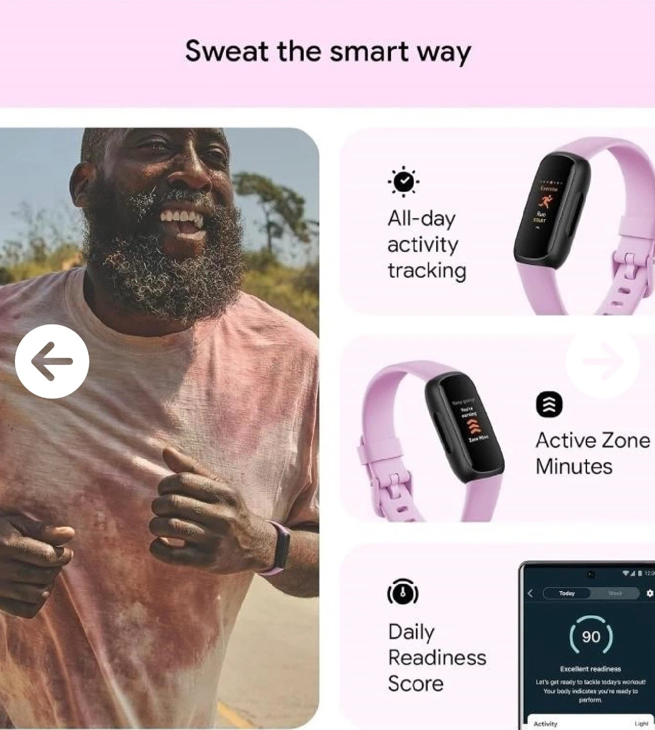 Fitbit Inspire 3 Fitness Tracker - Soft Lavender - photo 2