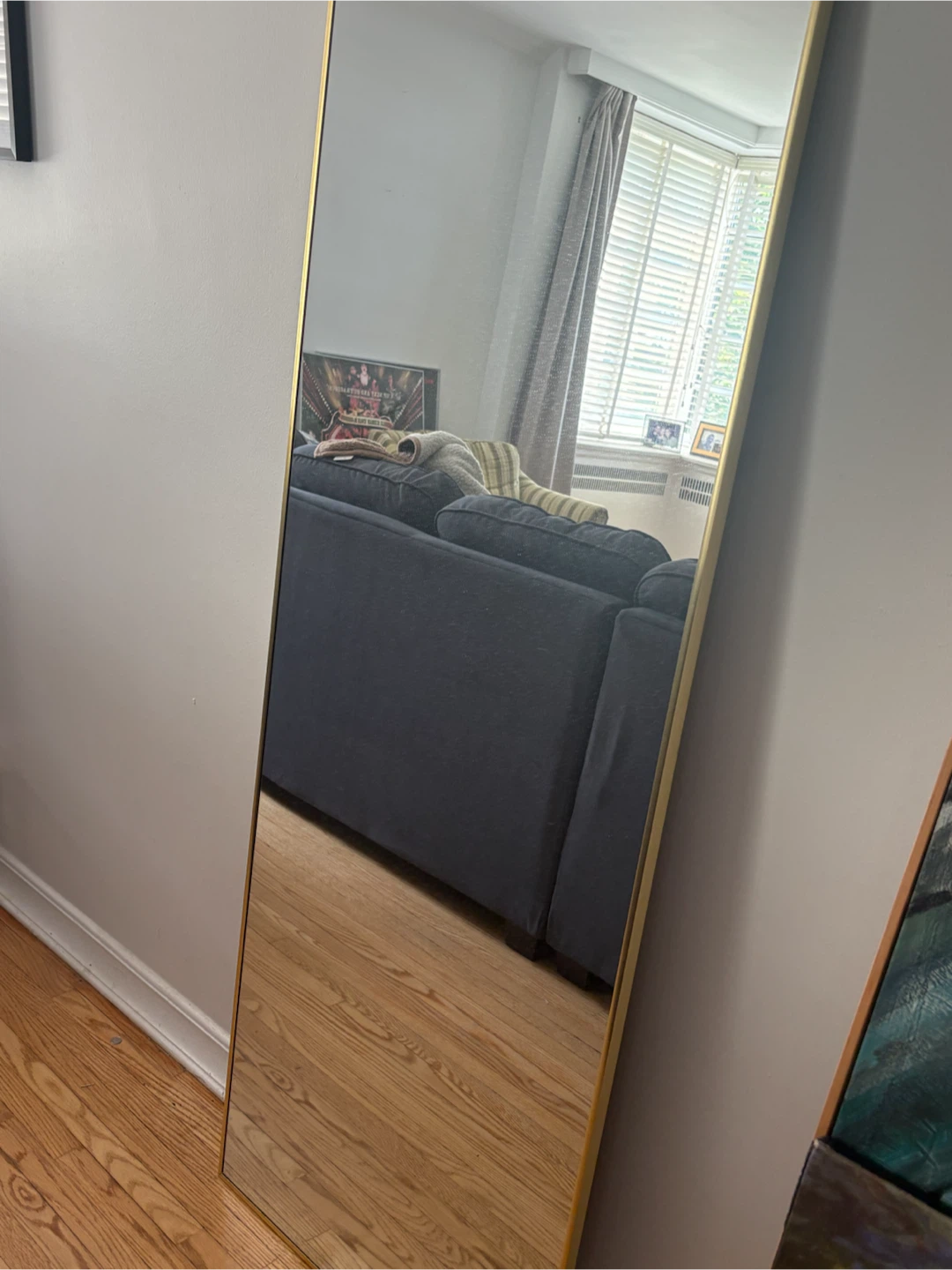 Modern Gold Full-Length Floor Mirror (24" x 65")